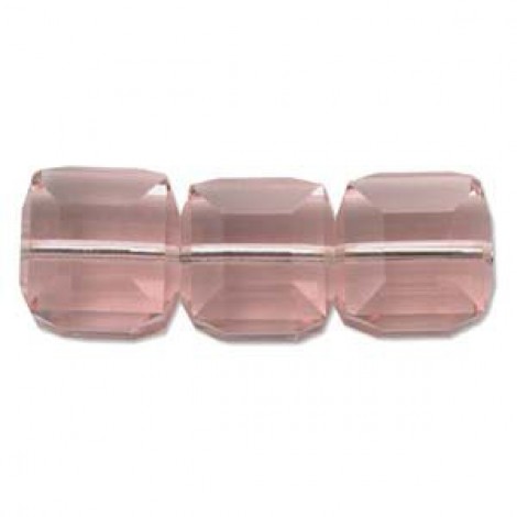 6mm Swarovski Crystal Cubes - Rose Light
