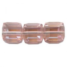 6mm Swarovski Crystal Cubes - Lt Rose AB - Pack of 2
