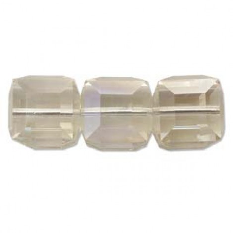 6mm Swarovski Crystal Cubes - Sand Opal