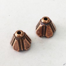 8mm TierraCast Faceted Cone - Antique Copper - Pack of 2