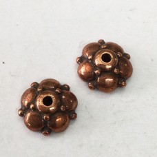 9.5mm TierraCast Eastern Beadcaps - Antique Copper Plated - Pack of 2