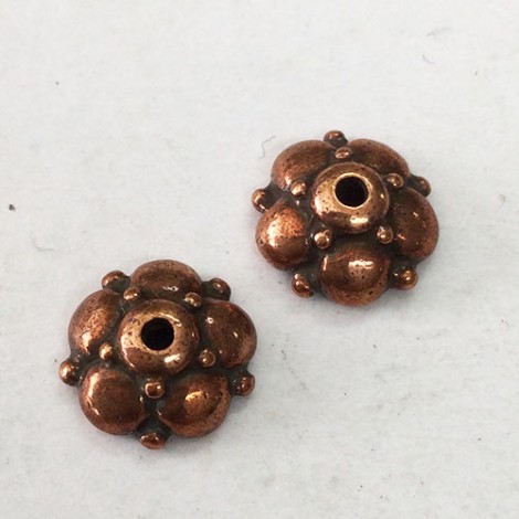 9.5mm TierraCast Eastern Beadcaps - Antique Copper Plated - Pack of 2 9.5mm TierraCast Eastern Beadcaps - Antique Copper Plated - Pack of 2