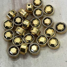 6mm TierraCast Faceted Round Beads - Antique 22K Gold Plated - Pack of 2