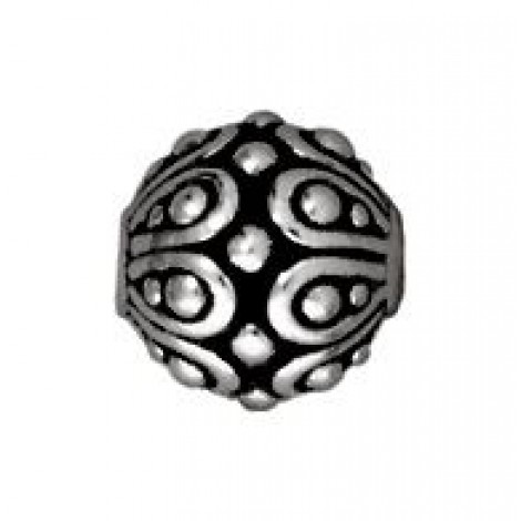 7mm TierraCast Casbah Round Bead - Antique Fine Silver Plated - Pack of 2