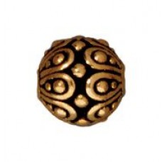 7mm TierraCast Casbah Round Bead - Antique 22K Gold Plated - Pack of 2