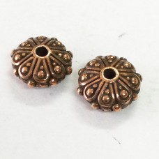 8mm TierraCast Oasis Rondelle Beads - Antique Copper Plated - Pack of 2