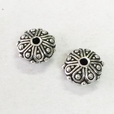 8mm TierraCast Oasis Rondelle Beads - Antique Fine Silver Plated - Pack of 2