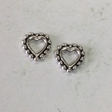 8mm TierraCast Beaded Open Link Heart Links - Antique Silver - Pack of 2