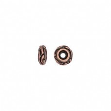 6x2.5mm TierraCast Woodland Spacer Beads - Antique Copper Plated - Pack of 2