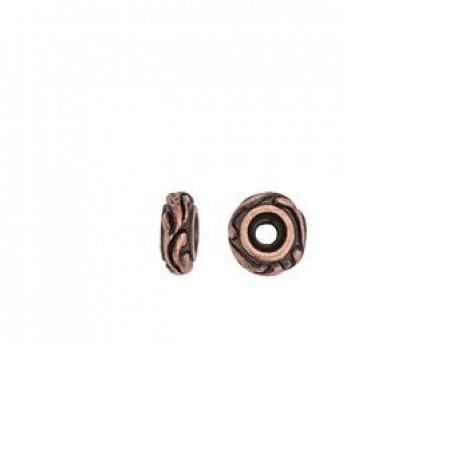 6x2.5mm TierraCast Woodland Spacer Beads - Antique Copper Plated - Pack of 2