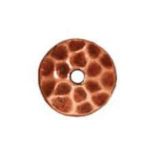 6mm TierraCast Hammertone Beadcaps - Antique Copper Plated - Pack of 10