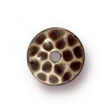 6mm TierraCast Hammertone Beadcaps - Brass Oxide - Pack of 10