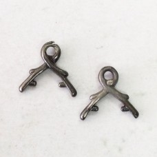 9x9.5mm Small Vine Briolette Bail - Black Oxide - Pack of 2
