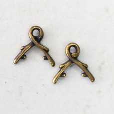 9x9.5mm Small Vine Briolette Bail - Brass Oxide - Pack of 2