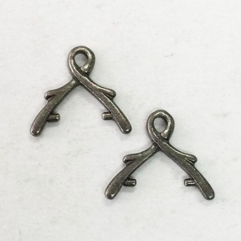 13mm TierraCast Large Vine Briolette Bail - Black Oxide - Pack of 2