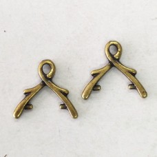 13mm TierraCast Large Vine Briolette Bail - Brass Oxide - Pack of 2