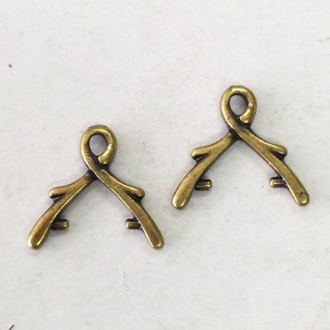 13mm TierraCast Large Vine Briolette Bail - Brass Oxide - Pack of 2