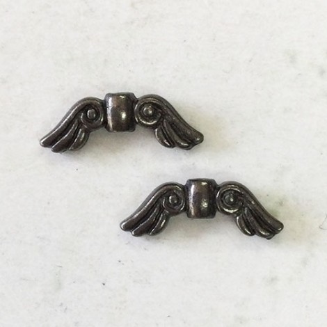 15mm TierraCast Small Angel Wings - Black Oxide - Pack of 2