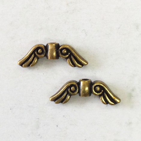 15mm TierraCast Small Angel Wings - Brass Oxide - Pack of 2
