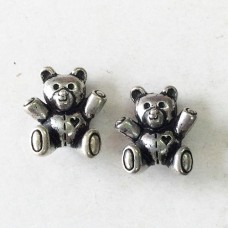 15x12mm TierraCast Teddy Bear Beads - Antique Pewter - Pack of 2