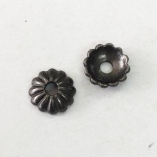 10mm TierraCast Joy Large Hole Beadcaps - Black Oxide - Pack of 2