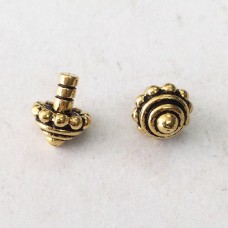 TierraCast Glue-In Beaded Cap - Antique 22K Gold Plated - Pack of 2