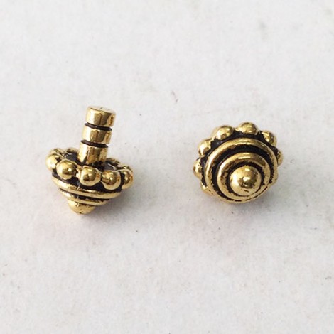 TierraCast Glue-In Beaded Cap - Antique 22K Gold Plated - Pack of 2