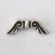 21x7mm TierraCast Glue-In Angel Wings - Antique Silver - each