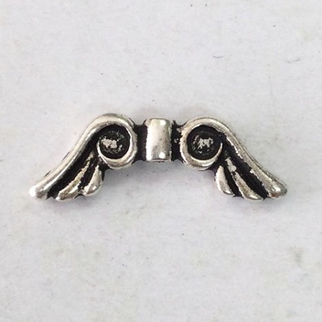 21x7mm TierraCast Glue-In Angel Wings - Antique Silver - each