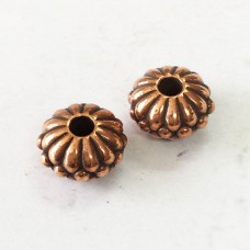 10mm TierraCast Joy Large 2.5mm Hole Rondelle Bead - Antique Copper - Pack of 2