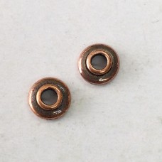 7mm TierraCast Classic Large 2mm Hole Beadcaps - Antique Copper Plated - Pack of 4