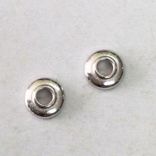 7mm TierraCast Classic Large 2mm Hole Beadcaps - Fine Silver Plated - Pack of 4