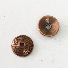 14mm TierraCast Radiant Large 2mm Hole Beadcaps - Antique Copper Plated  - Pack of 2