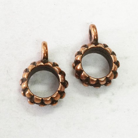 TierraCast Large (6mm) Hole Joy Bail w/Loop -  Antique Copper - Pack of 2