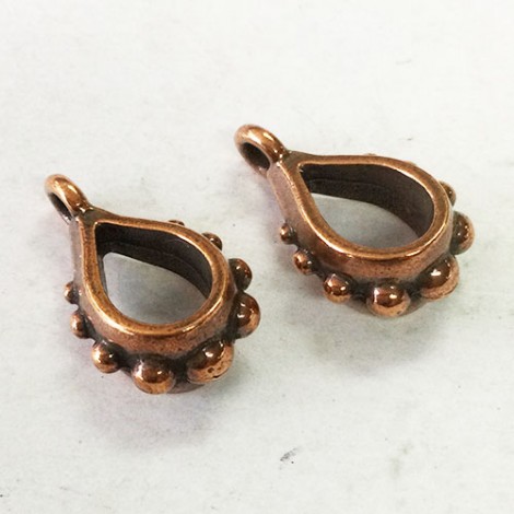 6mm (ID) TierraCast Goth Bail with Loop - Antique Copper Plated - Pack of 2