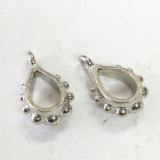 6mm (ID) TierraCast Goth Bail with Loop - Fine Silver Plated - Pack of 2