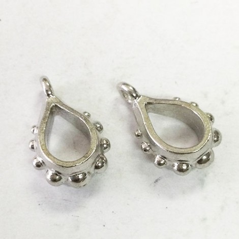 6mm (ID) TierraCast Goth Bail with Loop - Fine Silver Plated - Pack of 2