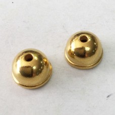 9mm TierraCast Classic Dome Beadcaps - Antique 22K Gold Plated - Pack of 2