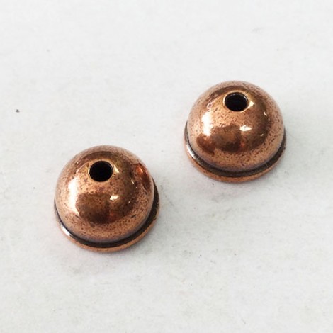 9mm TierraCast Classic Dome Beadcaps - Antique Copper Plated - Pack of 2 9mm TierraCast Classic Dome Beadcaps - Antique Copper Plated - Pack of 2