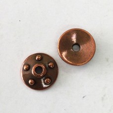14mm TierraCast Rivet Large 2mm Hole Beadcaps - Antique Copper Plated - Pack of 2