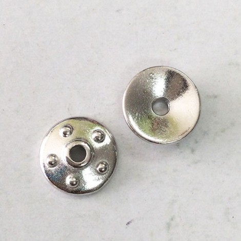 14mm TierraCast Rivet Large 2mm Hole Beadcaps - Antique Silver Plated - Pack of 2 14mm TierraCast Rivet Large 2mm Hole Beadcaps - Antique Silver Plated - Pack of 2