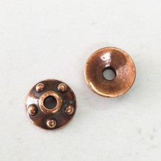 11mm TierraCast Rivet Large 2mm Hole Beadcaps - Antique Copper Plated- Pack of 2