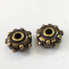 10mm TierraCast Rivet Large Hole Beads - Brass Oxide - Pack of 2
