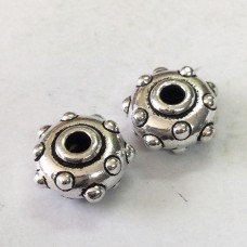 10mm TierraCast Rivet Large Hole Beads - Antique Silver - Pack of 2