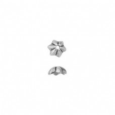 5mm TierraCast Talavera Star Beadcap - Antique Silver Plated - Pack of 5