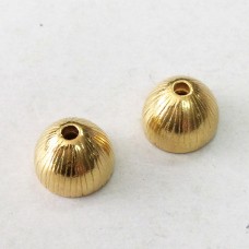 8mm TierraCast Radiant Domed Beadcaps - 22K Gold Plated - Pack of 2