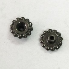 7mm TierraCast Beaded Large Hole Bead Aligners w/4mm Peg - Black Oxide - Pack of 4