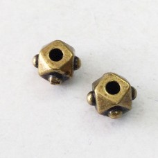 5mm TierraCast Faceted Cube Beads - Brass Oxide - Pack of 10