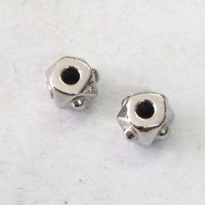 4mm TierraCast Faceted Cube Beads - Antique Fine Silver Plated - Pack of 10