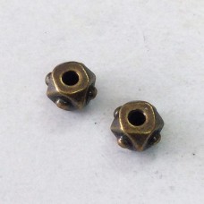 4mm TierraCast Faceted Cube Beads - Brass Oxide Plated - Pack of 10